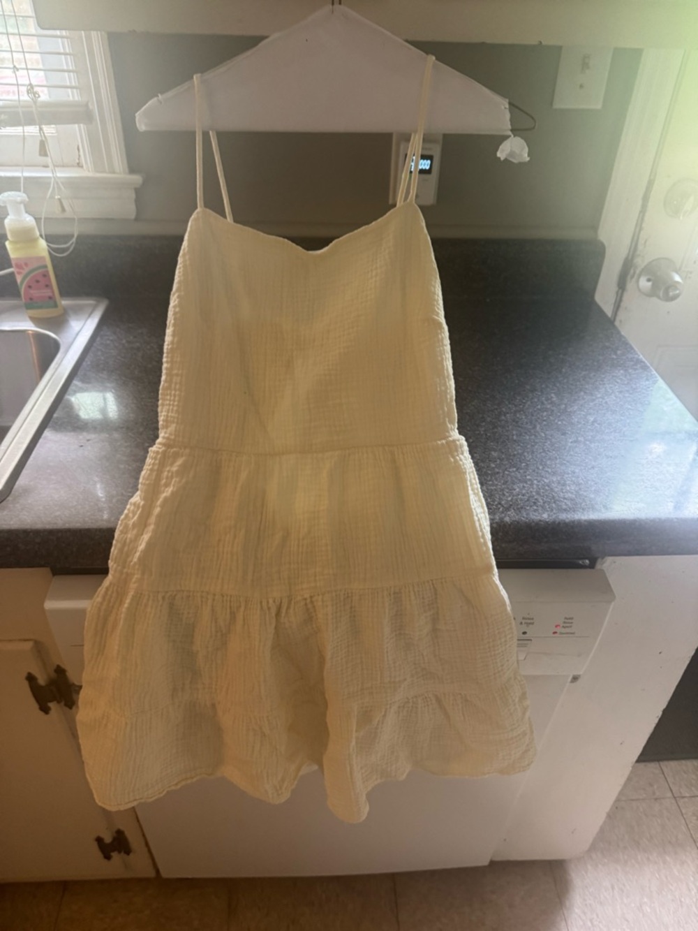 Altar'd State Cream Tiered Spaghetti Strap Sundress
